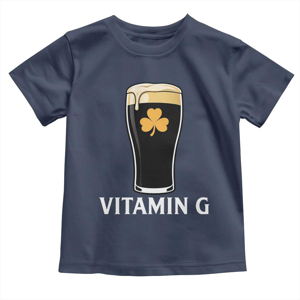 Vitamin G Funny Irish Stout Beer Toddler T Shirt St. Patrick’s Day Drinking Humor TS02 Navy Print Your Wear