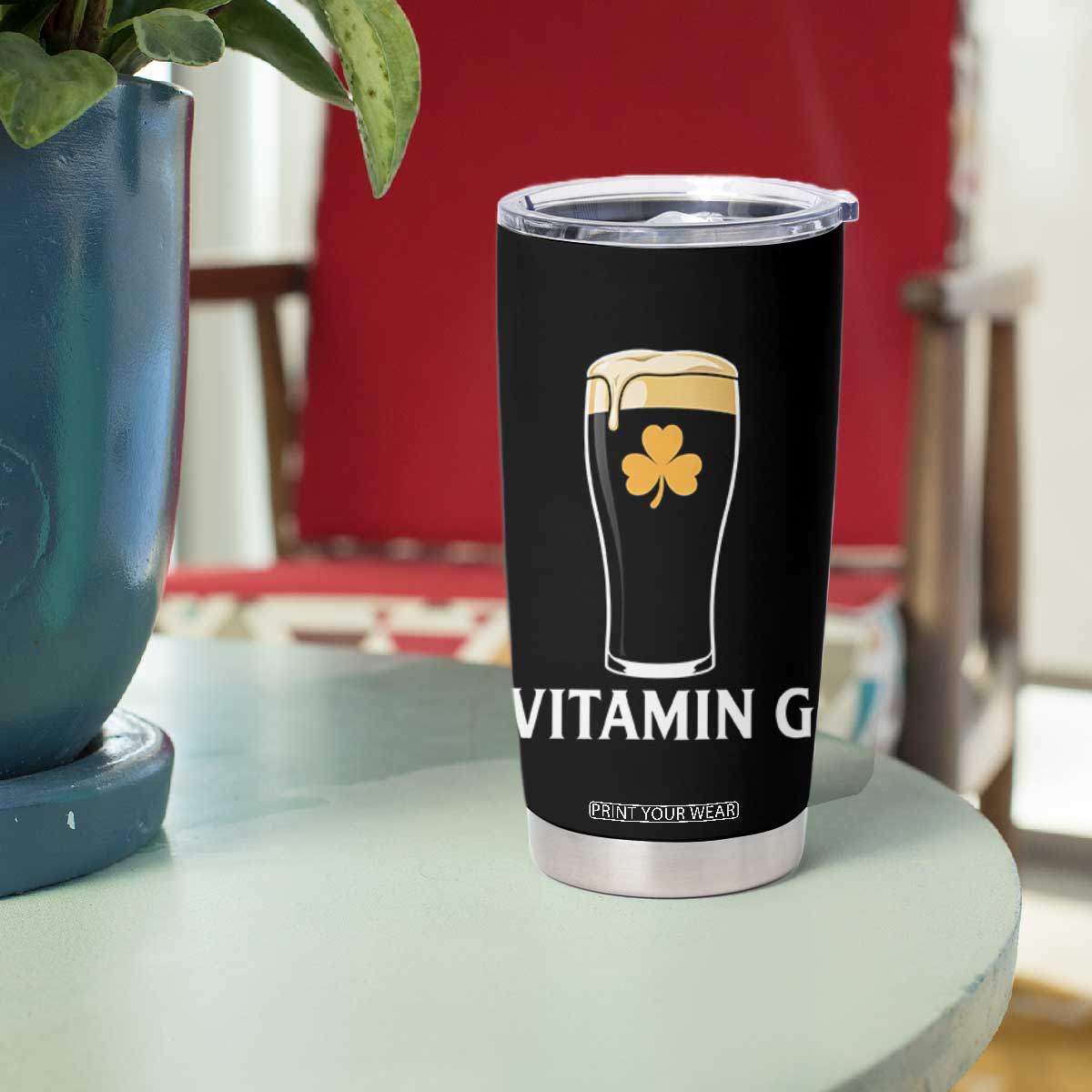 Vitamin G Funny Irish Stout Beer Tumbler Cup St. Patrick’s Day Drinking Humor TS02 Print Your Wear