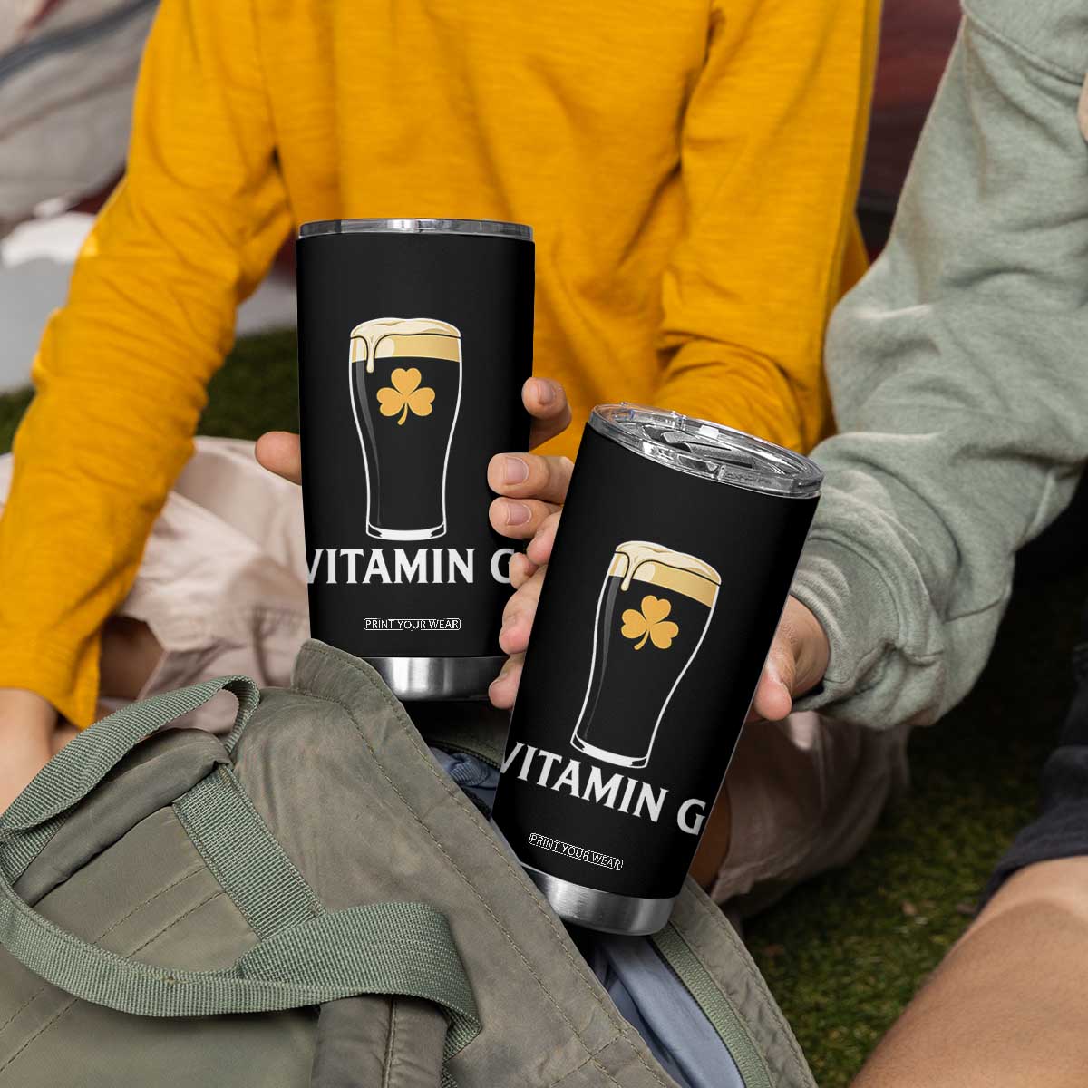 Vitamin G Funny Irish Stout Beer Tumbler Cup St. Patrick’s Day Drinking Humor TS02 Print Your Wear