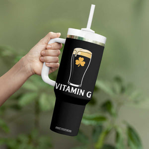 Vitamin G Funny Irish Stout Beer Tumbler With Handle St. Patrick’s Day Drinking Humor TS02 Print Your Wear