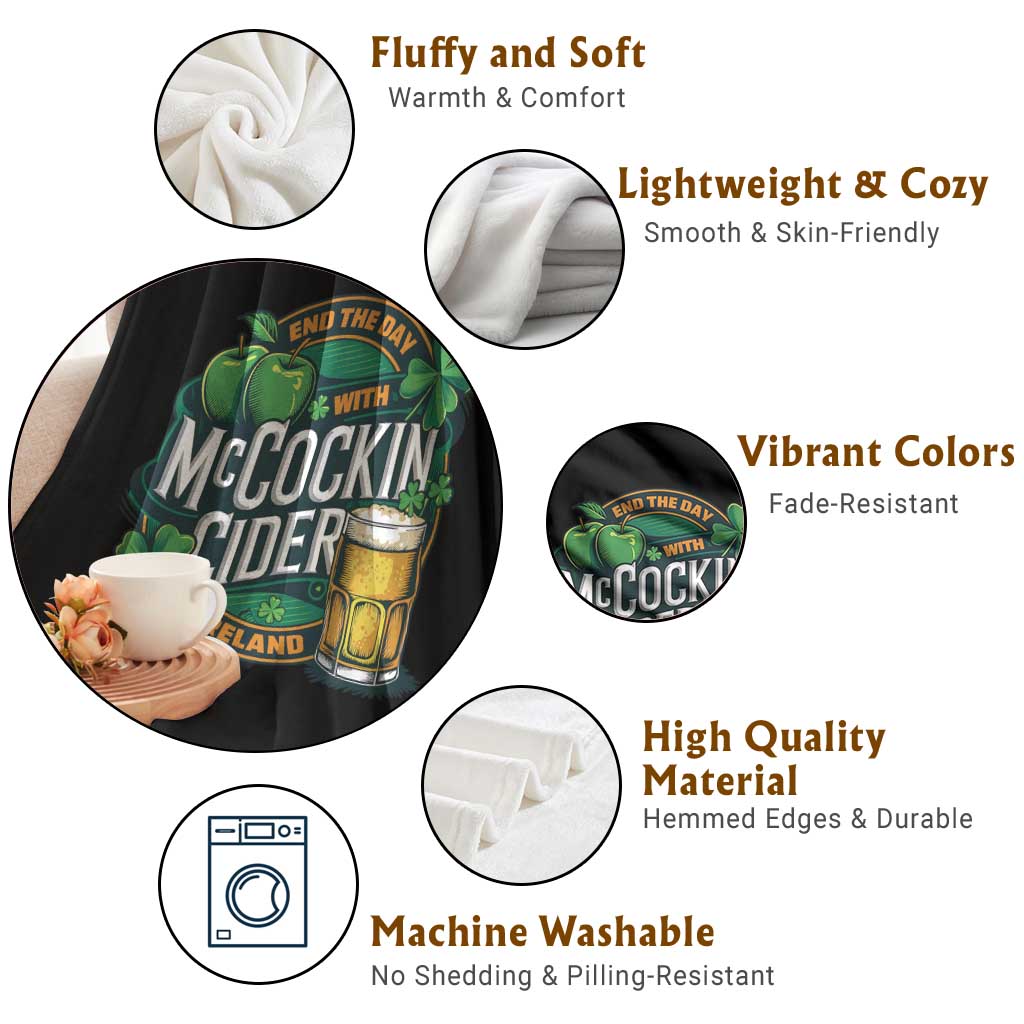 End the Day with McCockin Cider Throw Blanket Funny Irish Drinking Apple Cider St Patricks Day Adult Humor TS02 Print Your Wear