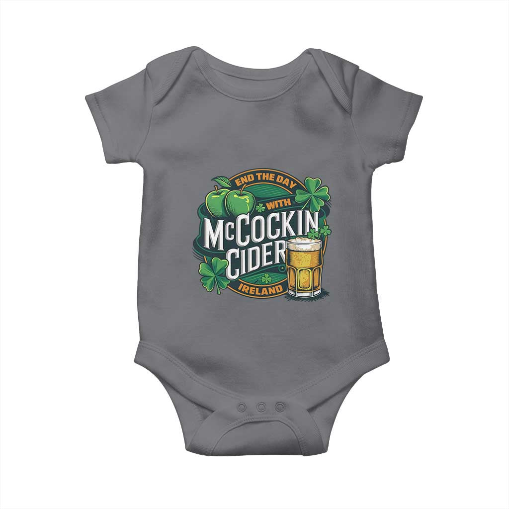 End the Day with McCockin Cider Baby Onesie Funny Irish Drinking Apple Cider St Patricks Day Adult Humor TS02 Charcoal Print Your Wear
