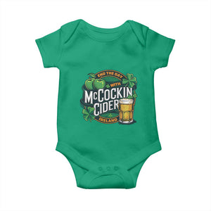 End the Day with McCockin Cider Baby Onesie Funny Irish Drinking Apple Cider St Patricks Day Adult Humor TS02 Irish Green Print Your Wear