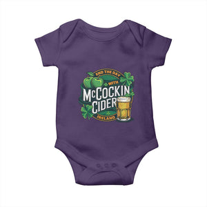 End the Day with McCockin Cider Baby Onesie Funny Irish Drinking Apple Cider St Patricks Day Adult Humor TS02 Purple Print Your Wear