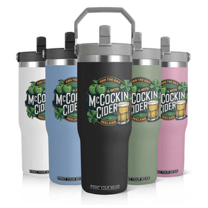 End the Day with McCockin Cider Flip Straw Tumbler Funny Irish Drinking Apple Cider St Patricks Day Adult Humor TS02 Print Your Wear