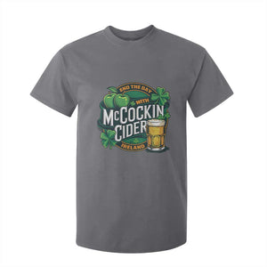 End the Day with McCockin Cider T Shirt For Kid Funny Irish Drinking Apple Cider St Patricks Day Adult Humor TS02 Charcoal Print Your Wear