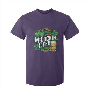 End the Day with McCockin Cider T Shirt For Kid Funny Irish Drinking Apple Cider St Patricks Day Adult Humor TS02 Purple Print Your Wear