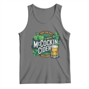 End the Day with McCockin Cider Tank Top Funny Irish Drinking Apple Cider St Patricks Day Adult Humor TS02 Black Heather Print Your Wear