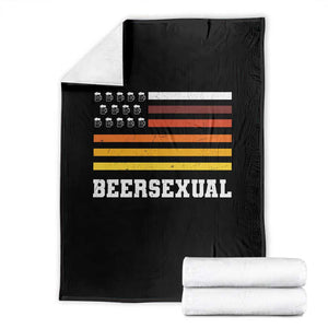 Beersexual Funny Beer Lover Graphic Throw Blanket Vintage American Flag Parody TS02 Black Print Your Wear