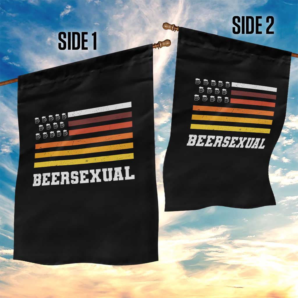 Beersexual Funny Beer Lover Graphic Garden Flag Vintage American Flag Parody TS02 Print Your Wear