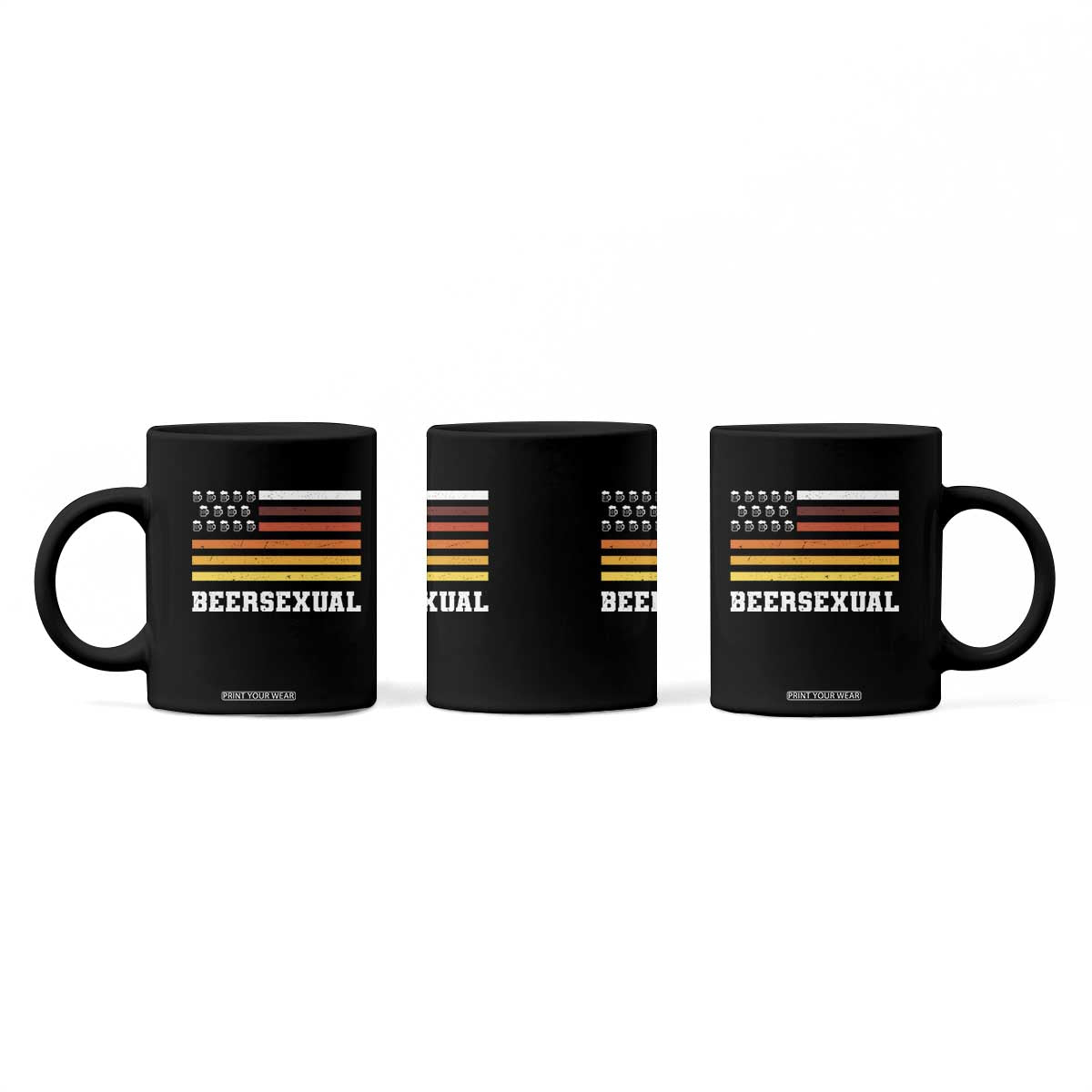 Beersexual Funny Beer Lover Graphic Coffee Mug Vintage American Flag Parody TS02 Print Your Wear