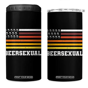 Beersexual Funny Beer Lover Graphic 4 in 1 Can Cooler Tumbler Vintage American Flag Parody TS02 One Size: 16 oz Black Print Your Wear