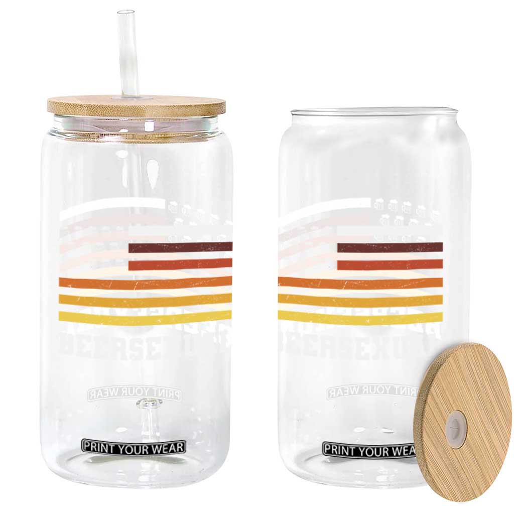 Beersexual Funny Beer Lover Graphic Glass Can Vintage American Flag Parody TS02 Print Your Wear