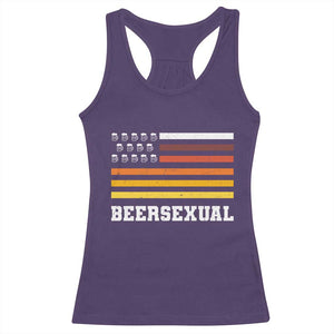 Beersexual Funny Beer Lover Graphic Racerback Tank Top Vintage American Flag Parody TS02 Purple Print Your Wear