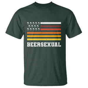 Beersexual Funny Beer Lover Graphic T Shirt Vintage American Flag Parody TS02 Dark Forest Green Print Your Wear