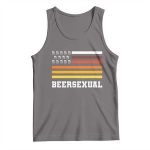 Beersexual Funny Beer Lover Graphic Tank Top Vintage American Flag Parody TS02 Deep Heather Print Your Wear