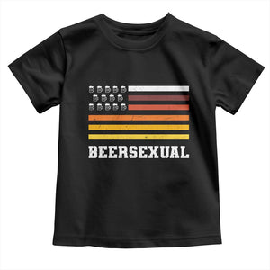 Beersexual Funny Beer Lover Graphic Toddler T Shirt Vintage American Flag Parody TS02 Black Print Your Wear