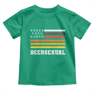 Beersexual Funny Beer Lover Graphic Toddler T Shirt Vintage American Flag Parody TS02 Irish Green Print Your Wear