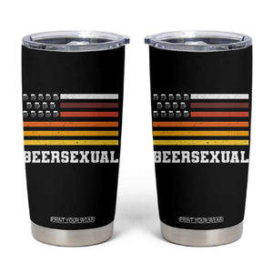 Beersexual Funny Beer Lover Graphic Tumbler Cup Vintage American Flag Parody TS02 Black Print Your Wear