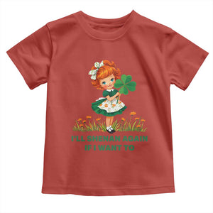 Funny I Will Shenan Again If I Want To Toddler T Shirt Cute Aesthetic Irish Girl Shamrock St Patricks Day Humor TS02 Red Print Your Wear