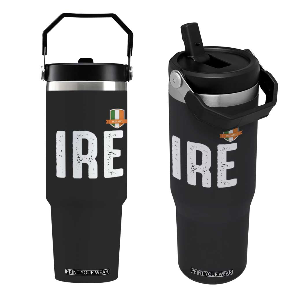 IRE Ireland Matching Group Flip Straw Tumbler Irish Pride St Patricks Day Family or Friends TS02 One Size: 30 oz Black Print Your Wear