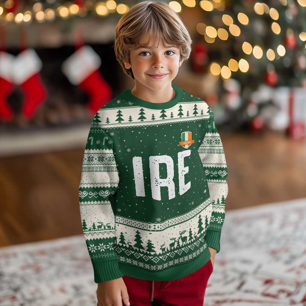 IRE Ireland Matching Group Ugly Christmas Sweater Irish Pride St Patricks Day Family or Friends TS02 Forest Green Beige Print Your Wear