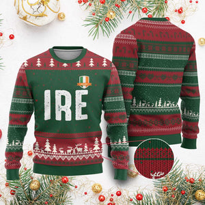 IRE Ireland Matching Group Ugly Christmas Sweater Irish Pride St Patricks Day Family or Friends TS02 Red Green Print Your Wear