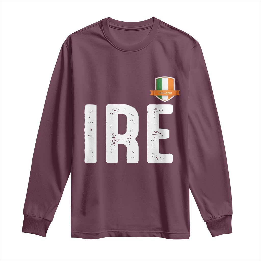 IRE Ireland Matching Group Long Sleeve Shirt Irish Pride St Patricks Day Family or Friends TS02 Maroon Print Your Wear