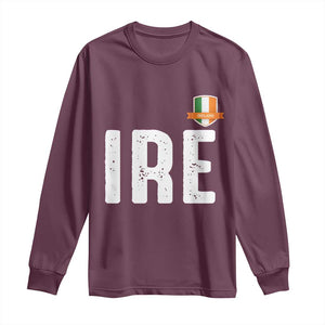 IRE Ireland Matching Group Long Sleeve Shirt Irish Pride St Patricks Day Family or Friends TS02 Maroon Print Your Wear
