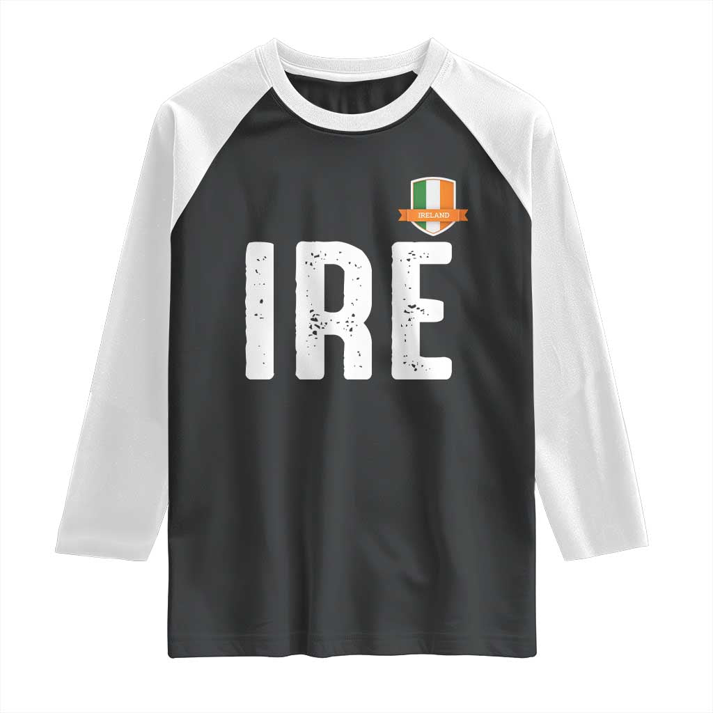 IRE Ireland Matching Group Raglan Shirt Irish Pride St Patricks Day Family or Friends TS02 Black White Print Your Wear