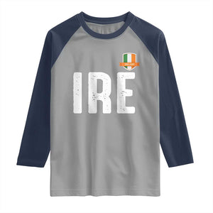 IRE Ireland Matching Group Raglan Shirt Irish Pride St Patricks Day Family or Friends TS02 Sport Gray Navy Print Your Wear