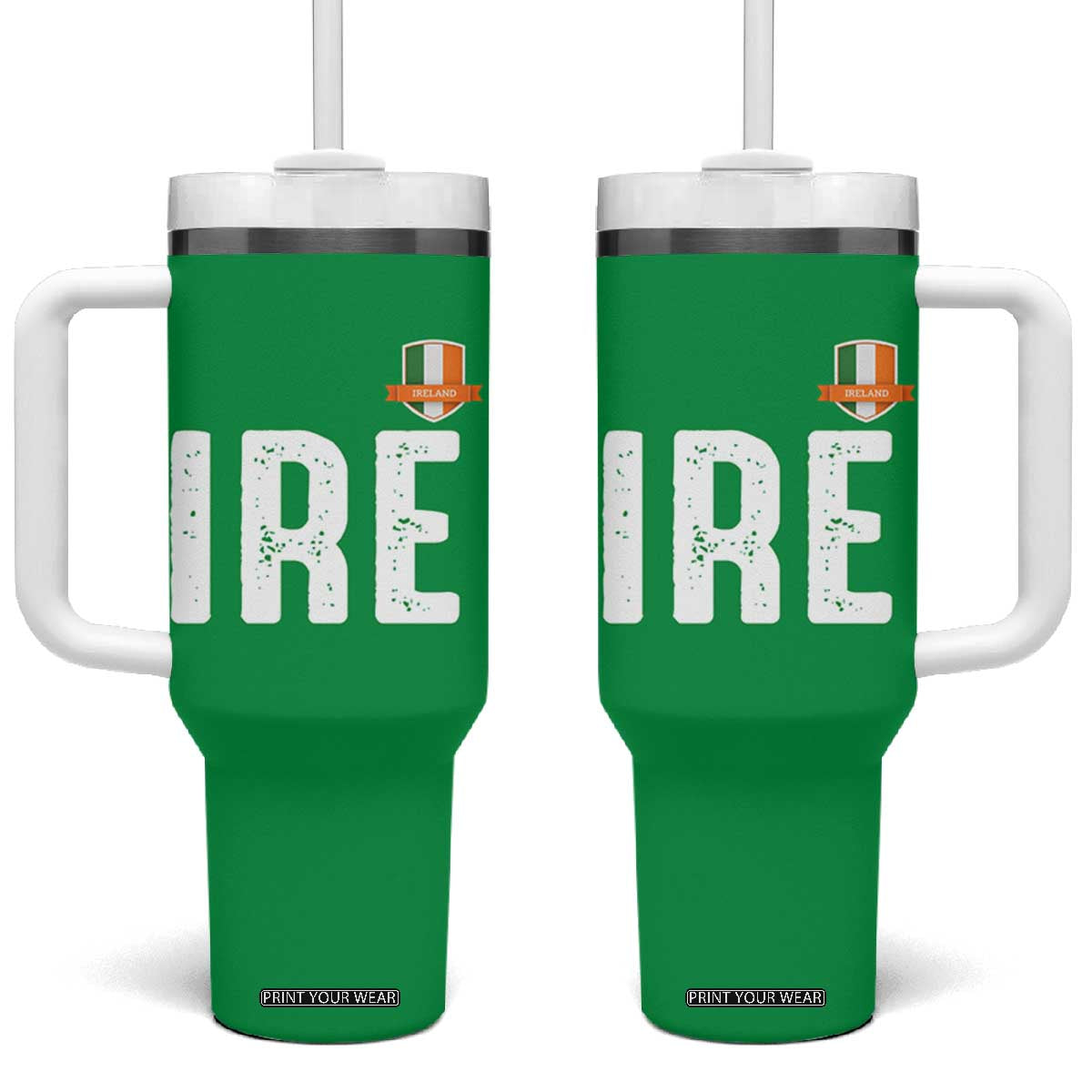 IRE Ireland Matching Group Tumbler With Handle Irish Pride St Patricks Day Family or Friends TS02 One Size: 40 oz Irish Green Print Your Wear
