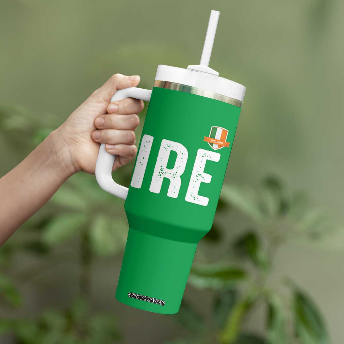 IRE Ireland Matching Group Tumbler With Handle Irish Pride St Patricks Day Family or Friends TS02 Print Your Wear