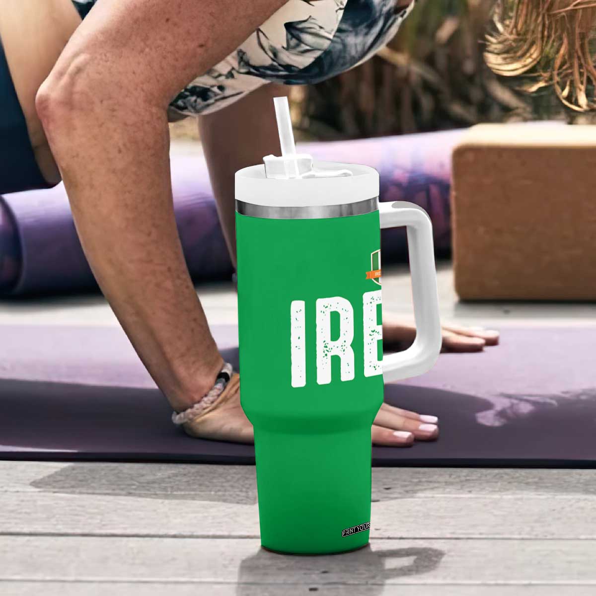 IRE Ireland Matching Group Tumbler With Handle Irish Pride St Patricks Day Family or Friends TS02 Print Your Wear