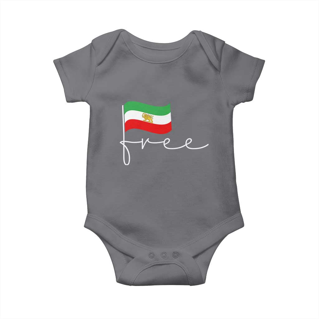 Free Iran Persian Flag Baby Onesie Iranian Freedom Supporters Revolution TS02 Charcoal Print Your Wear