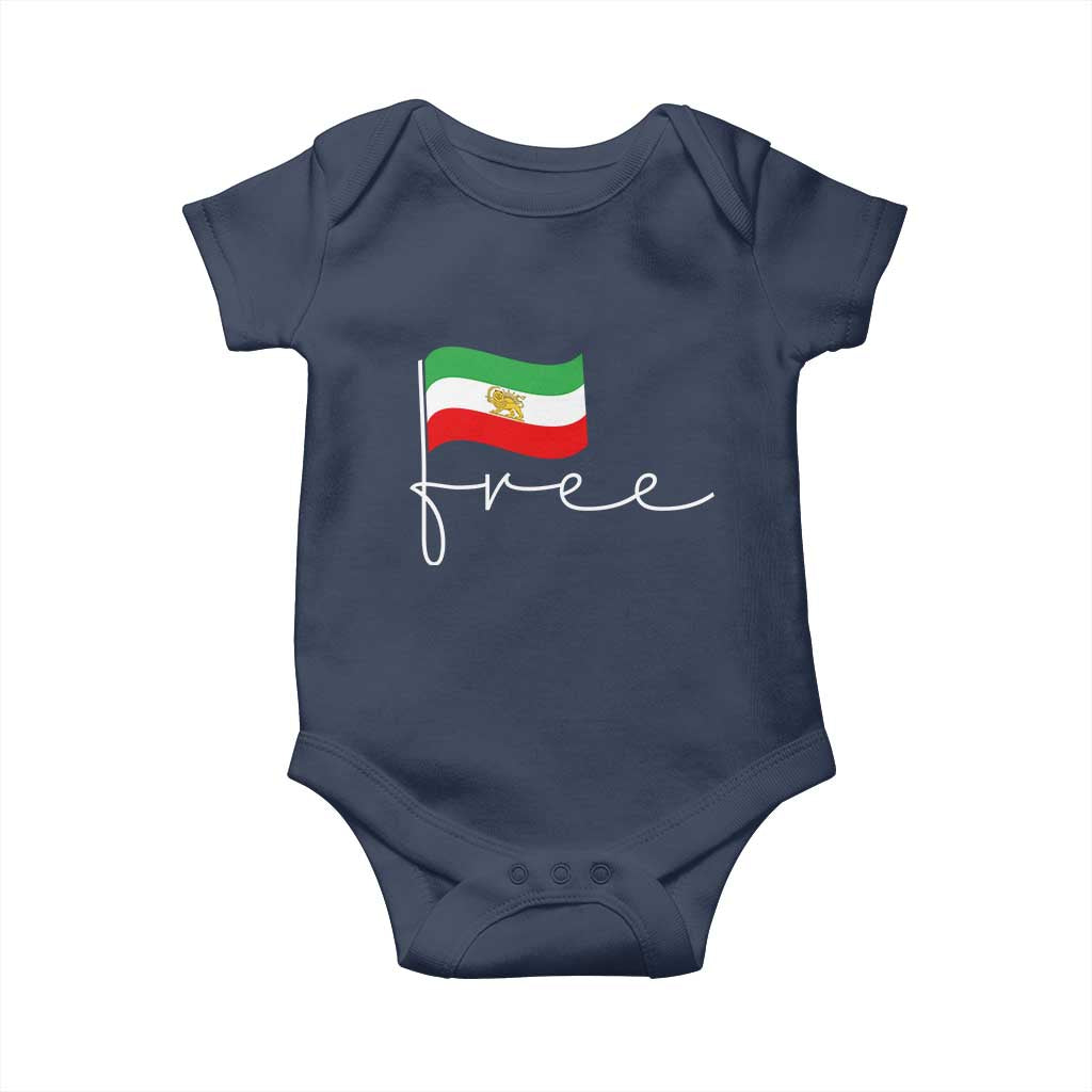 Free Iran Persian Flag Baby Onesie Iranian Freedom Supporters Revolution TS02 Navy Print Your Wear