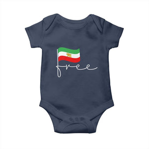 Free Iran Persian Flag Baby Onesie Iranian Freedom Supporters Revolution TS02 Navy Print Your Wear