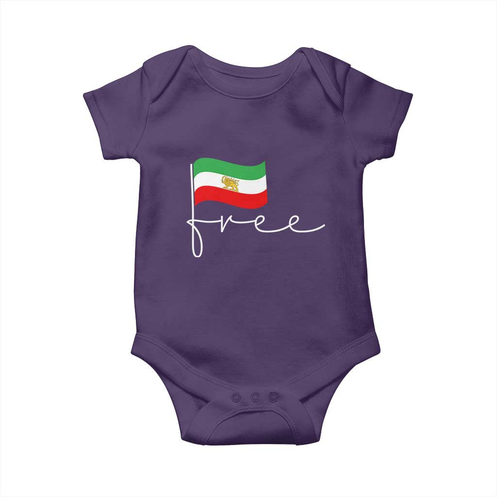 Free Iran Persian Flag Baby Onesie Iranian Freedom Supporters Revolution TS02 Purple Print Your Wear