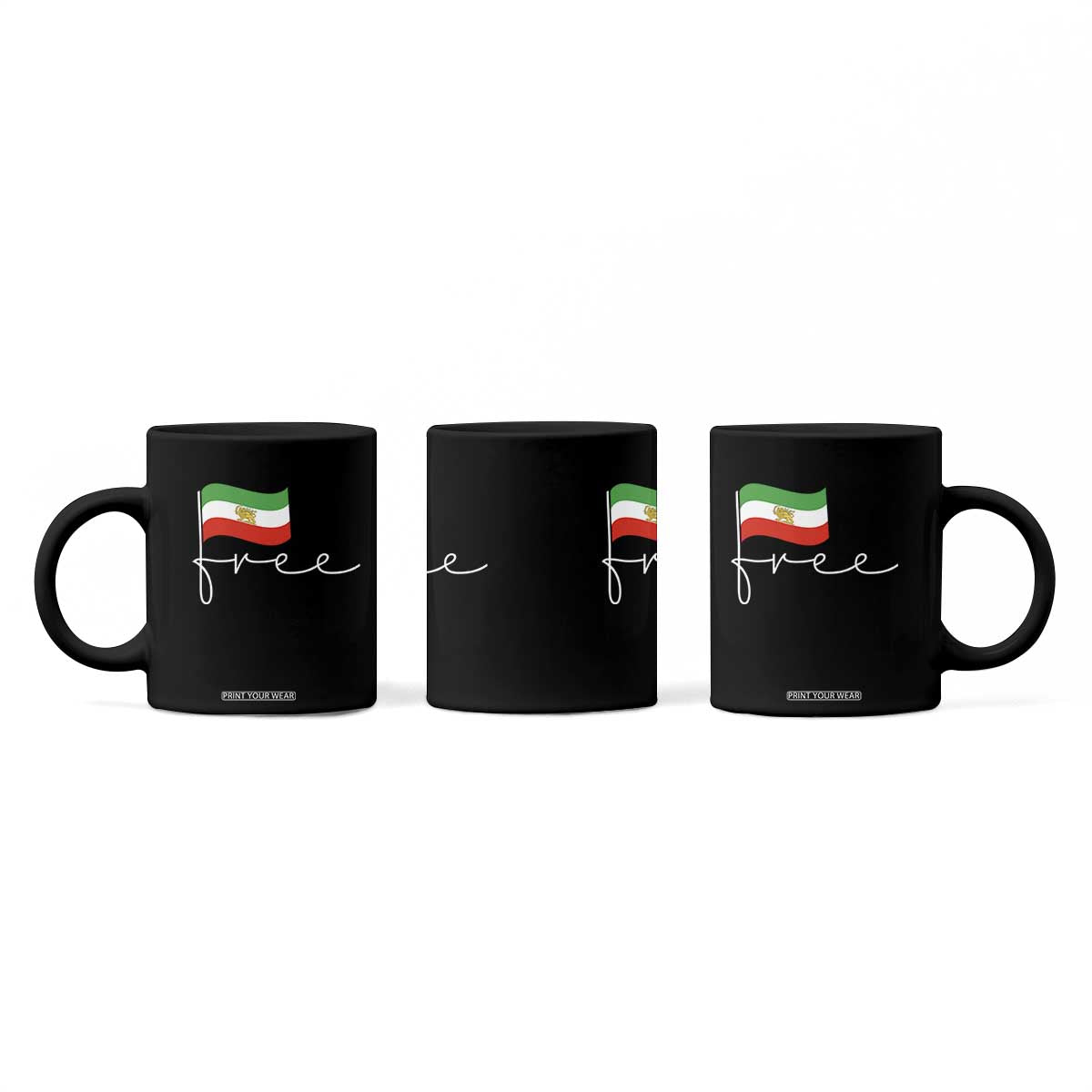 Free Iran Persian Flag Coffee Mug Iranian Freedom Supporters Revolution TS02 Print Your Wear