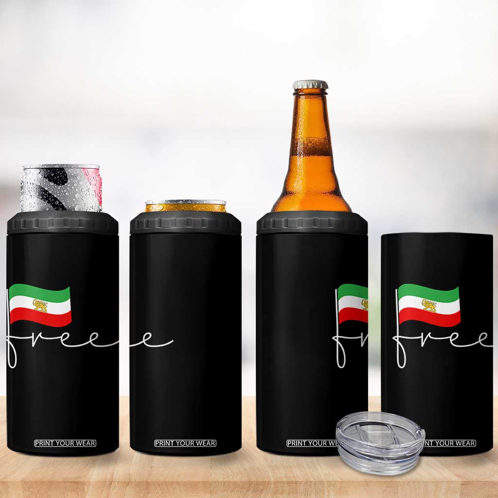 Free Iran Persian Flag 4 in 1 Can Cooler Tumbler Iranian Freedom Supporters Revolution TS02 Print Your Wear