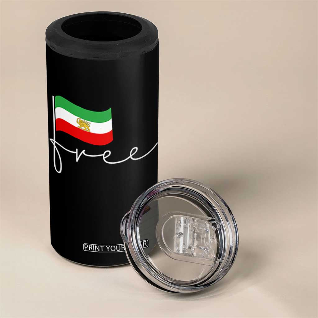 Free Iran Persian Flag 4 in 1 Can Cooler Tumbler Iranian Freedom Supporters Revolution TS02 Print Your Wear