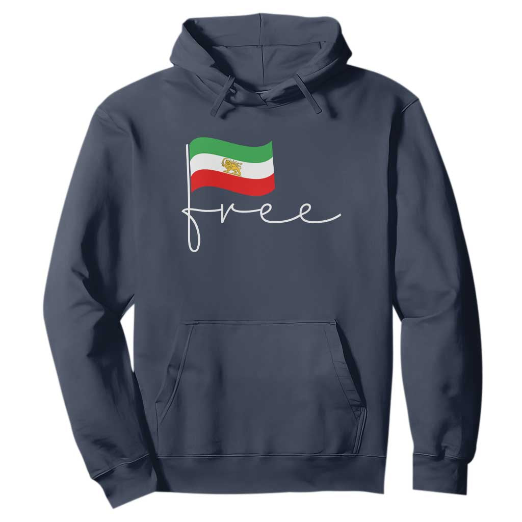 Free Iran Persian Flag Hoodie Iranian Freedom Supporters Revolution TS02 Navy Print Your Wear