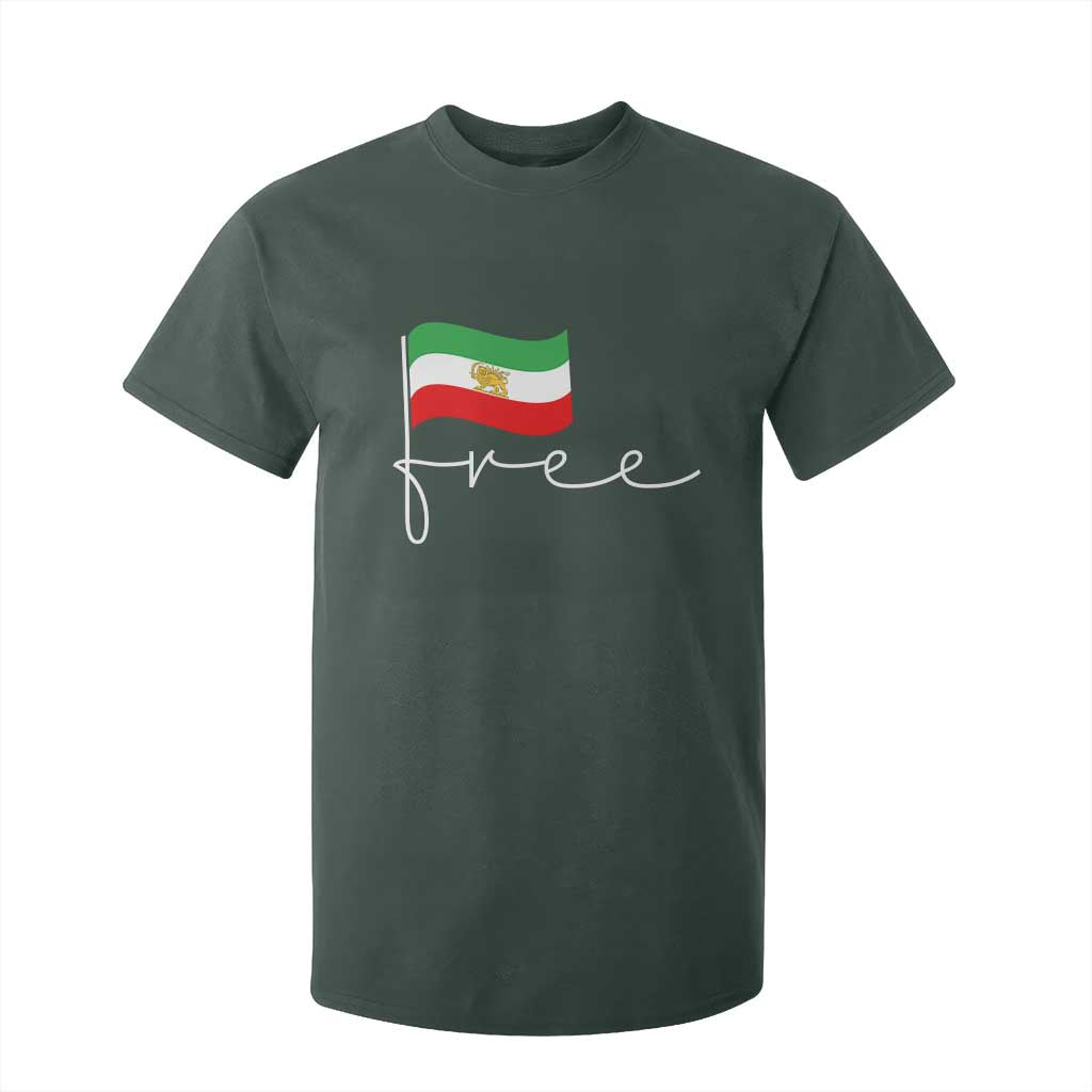 Free Iran Persian Flag T Shirt For Kid Iranian Freedom Supporters Revolution TS02 Dark Forest Green Print Your Wear