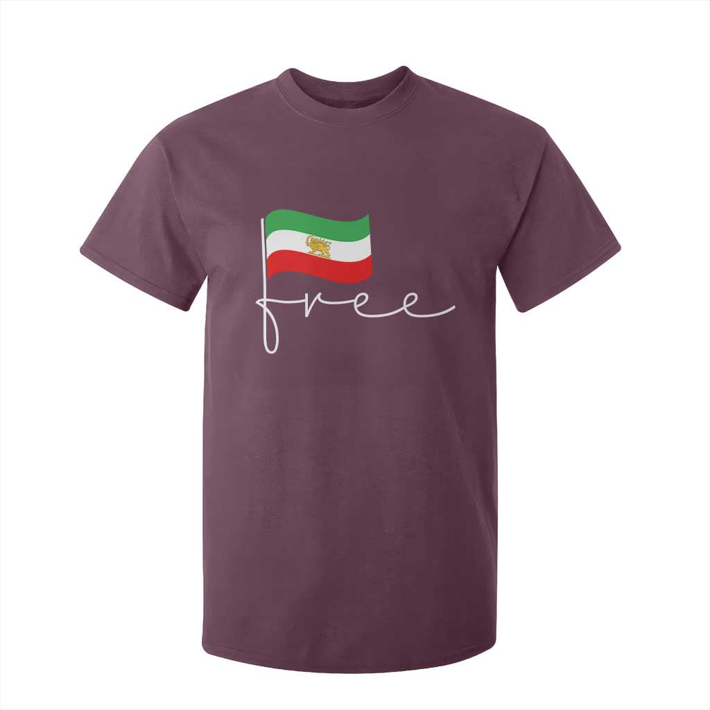 Free Iran Persian Flag T Shirt For Kid Iranian Freedom Supporters Revolution TS02 Maroon Print Your Wear