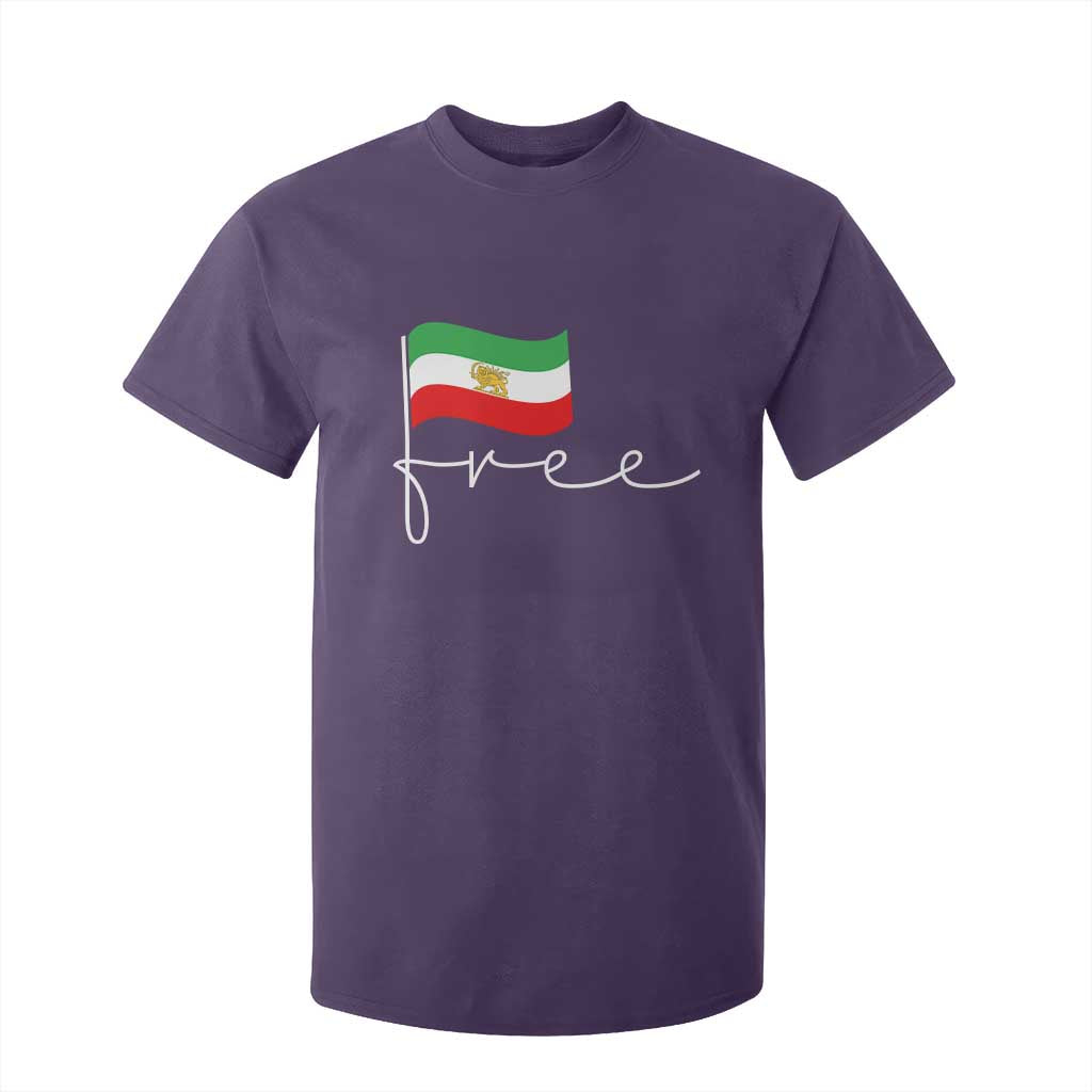 Free Iran Persian Flag T Shirt For Kid Iranian Freedom Supporters Revolution TS02 Purple Print Your Wear