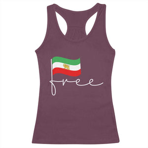 Free Iran Persian Flag Racerback Tank Top Iranian Freedom Supporters Revolution TS02 Maroon Print Your Wear