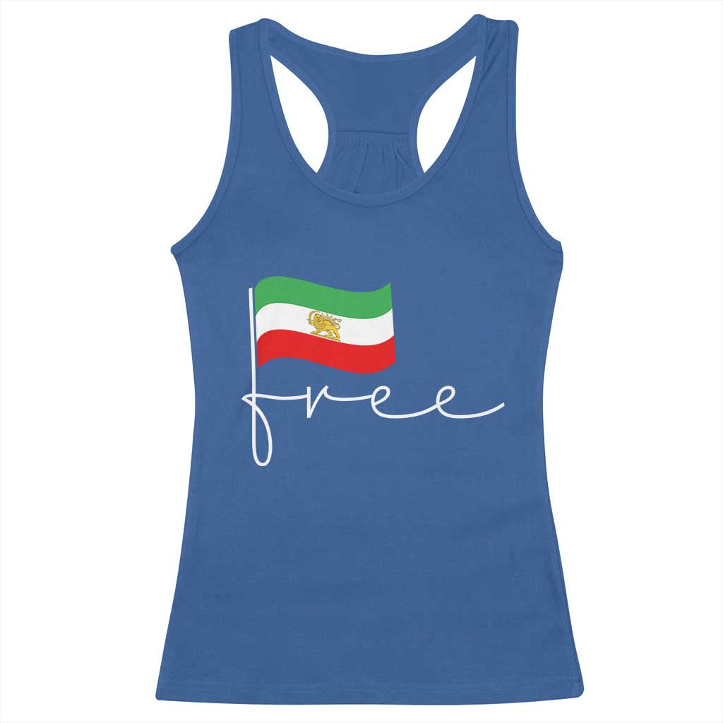 Free Iran Persian Flag Racerback Tank Top Iranian Freedom Supporters Revolution TS02 Royal Blue Print Your Wear