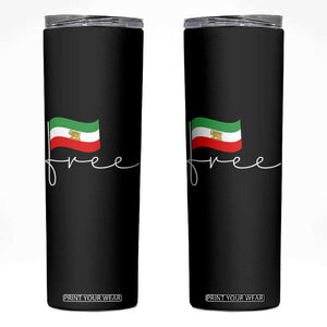 Free Iran Persian Flag Skinny Tumbler Iranian Freedom Supporters Revolution TS02 Black Print Your Wear