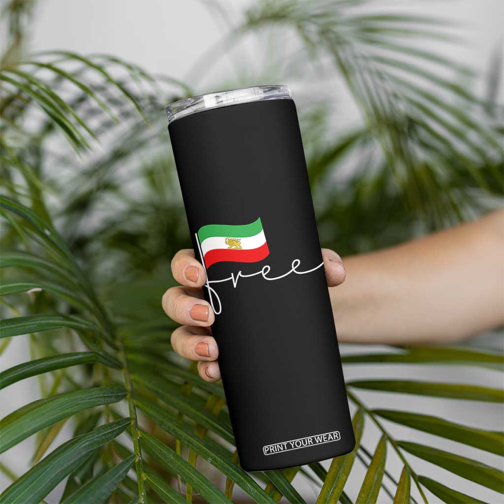 Free Iran Persian Flag Skinny Tumbler Iranian Freedom Supporters Revolution TS02 Print Your Wear