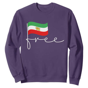 Free Iran Persian Flag Sweatshirt Iranian Freedom Supporters Revolution TS02 Purple Print Your Wear